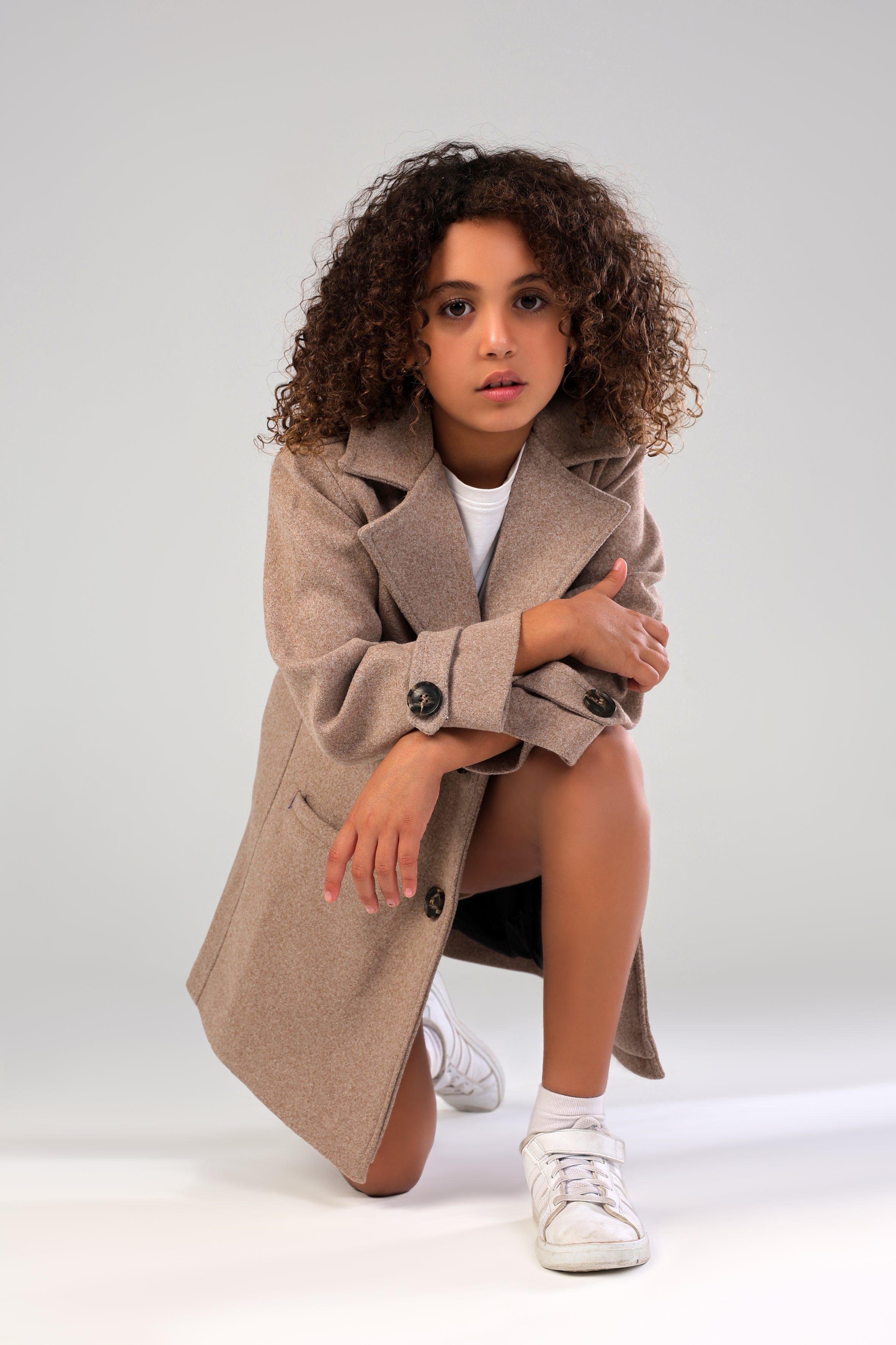 The Little Editor Coat - Latte (Girl)