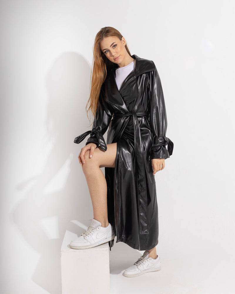 Trench Leather Coat