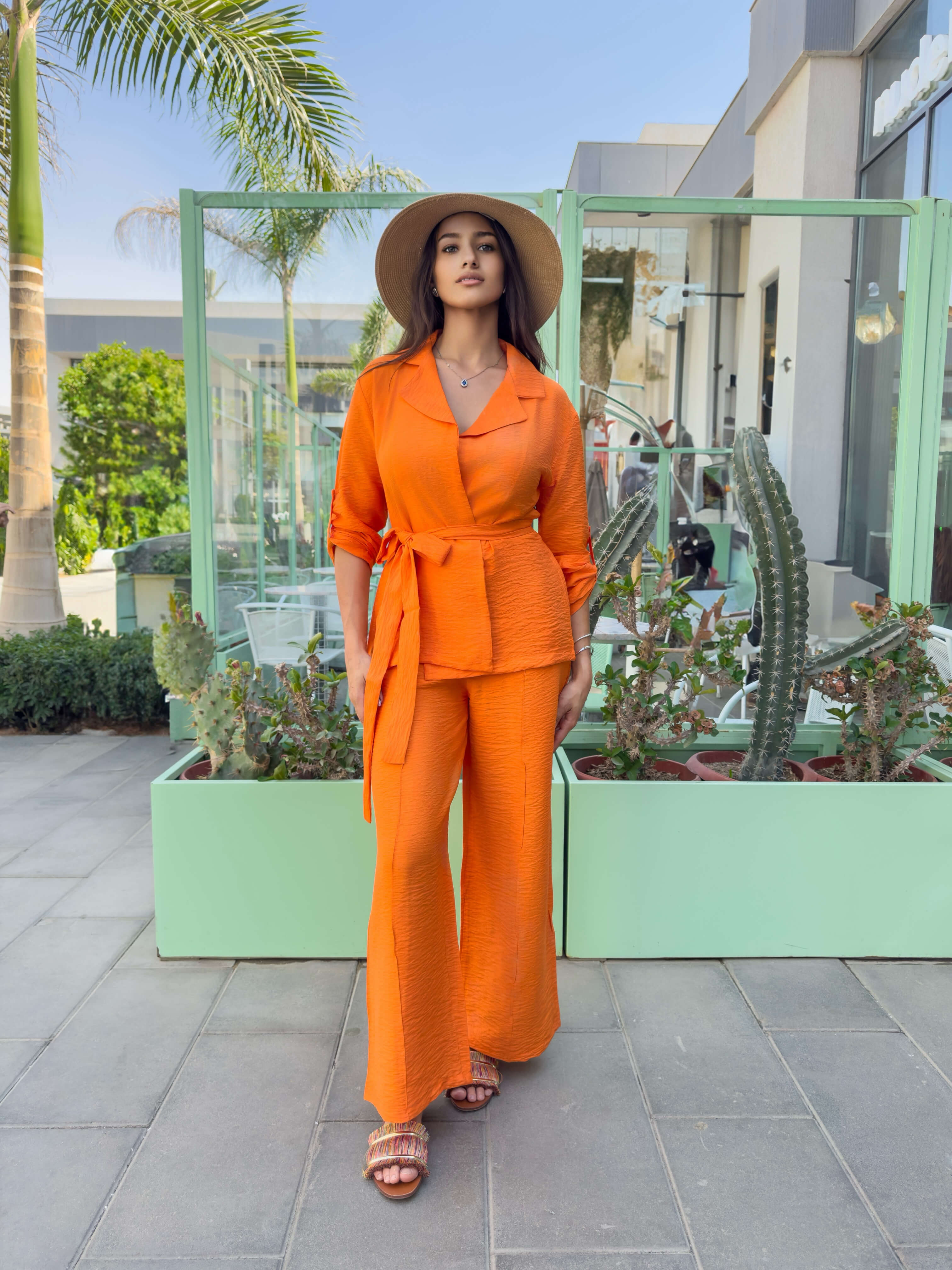 Orange Linen Set