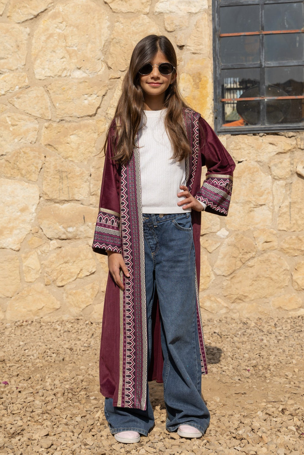 Helal Burgundy Kaftan (Girls)