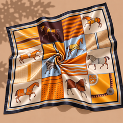 The Equestrian Mosaic Satin Scarf