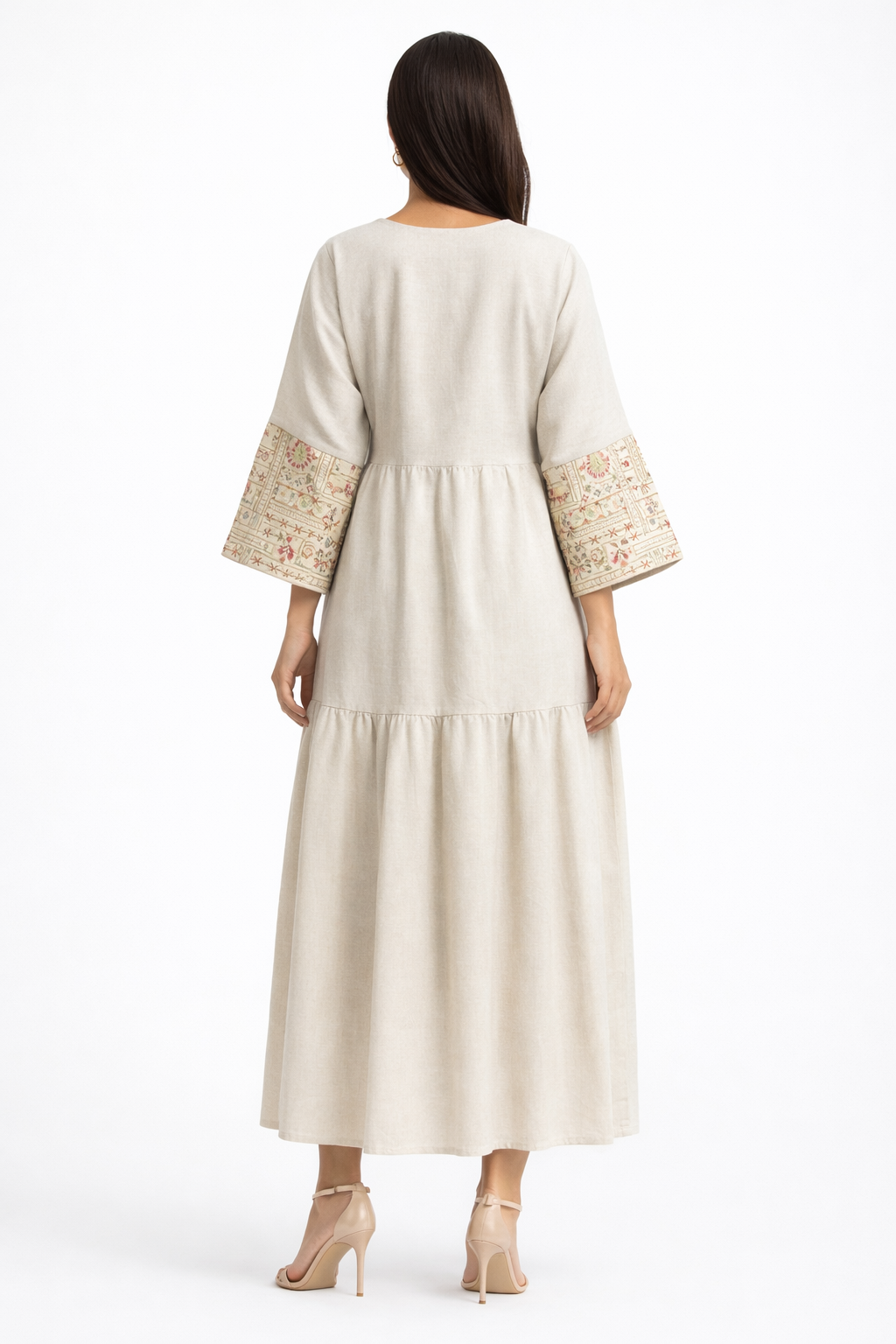 Linen Dress - Indian embroidery