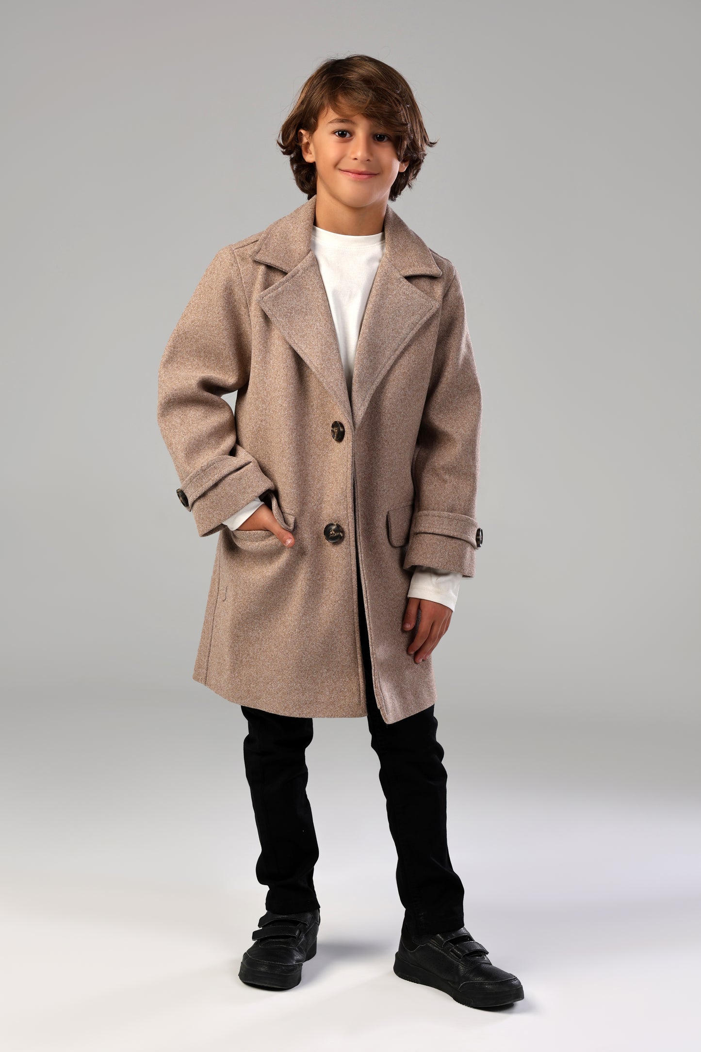 The Little Editor Coat - Latte (Boy)