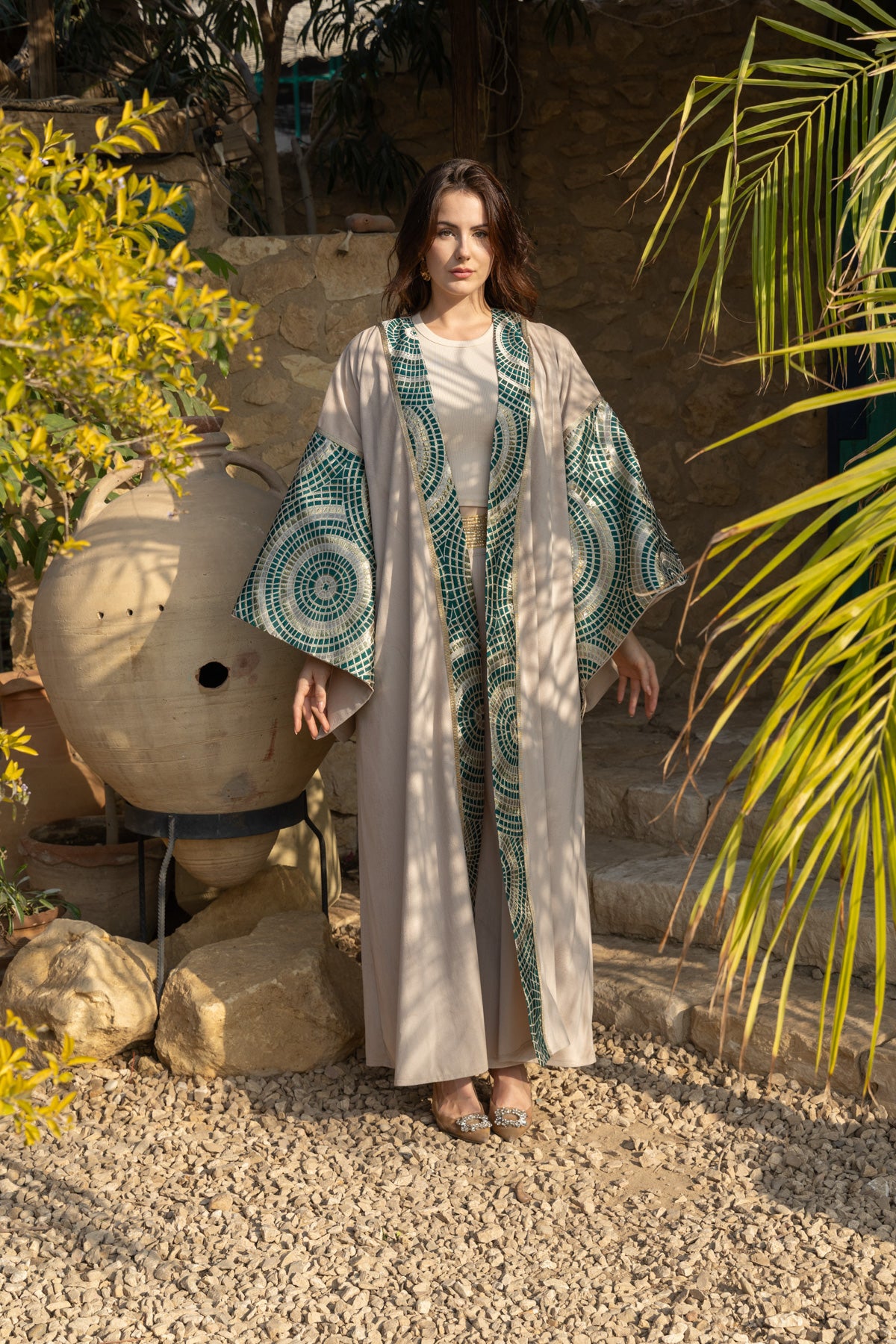 Qamar Kaftan - Emerald Green