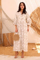 Isla Embroidered Dress – White