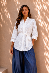Blanc Fleur Embroidered Shirt