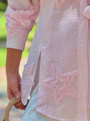 Pink Starlit Wrap Shirt