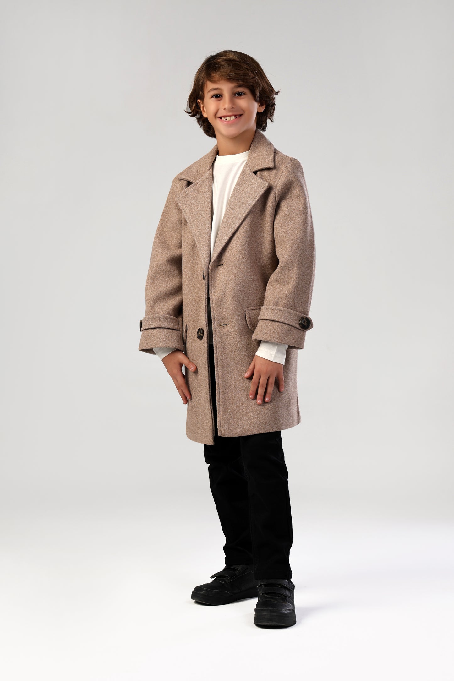 The Little Editor Coat - Latte (Boy)
