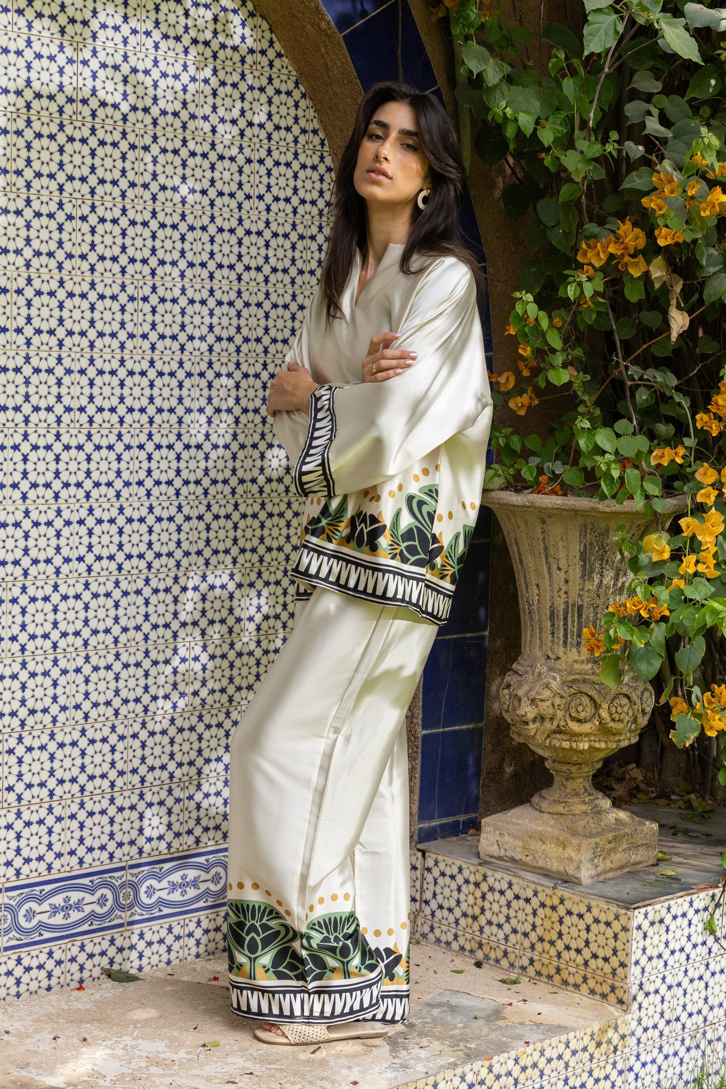 Palm Satin Set