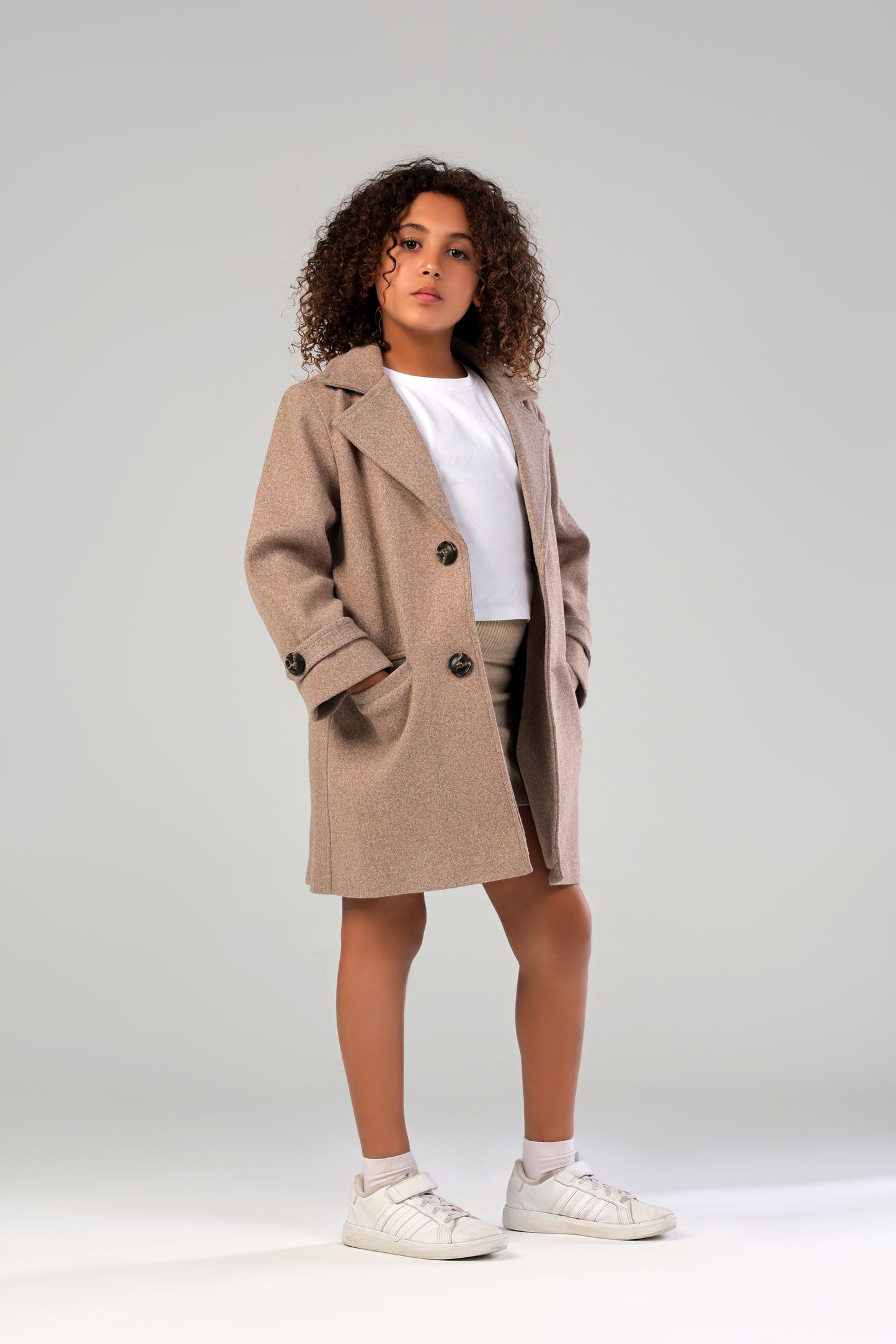 The Little Editor Coat - Latte (Girl)