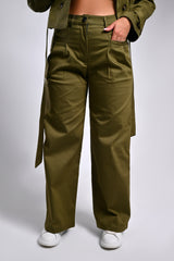 Olive Green Gabardine Pants