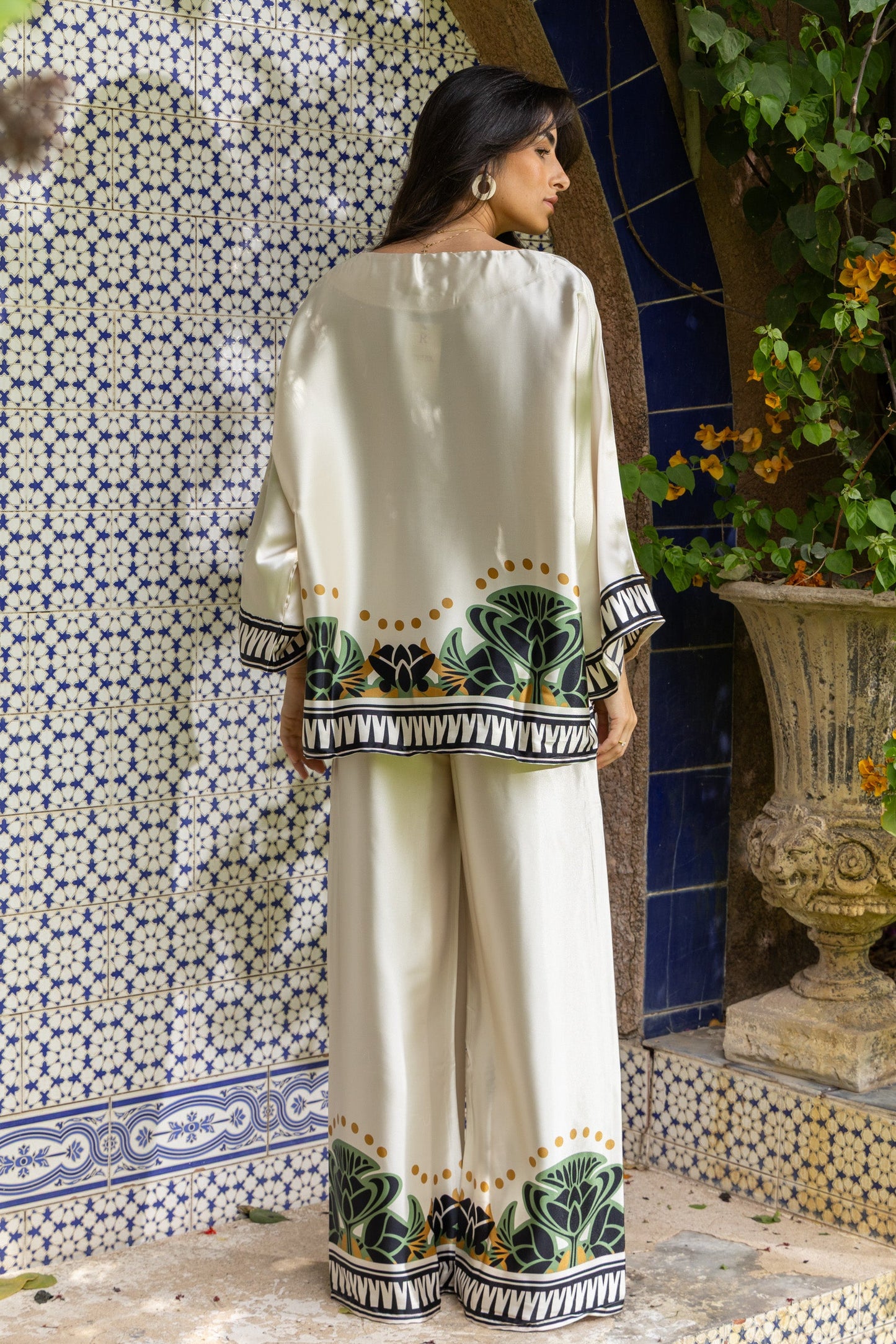 Palm Satin Set