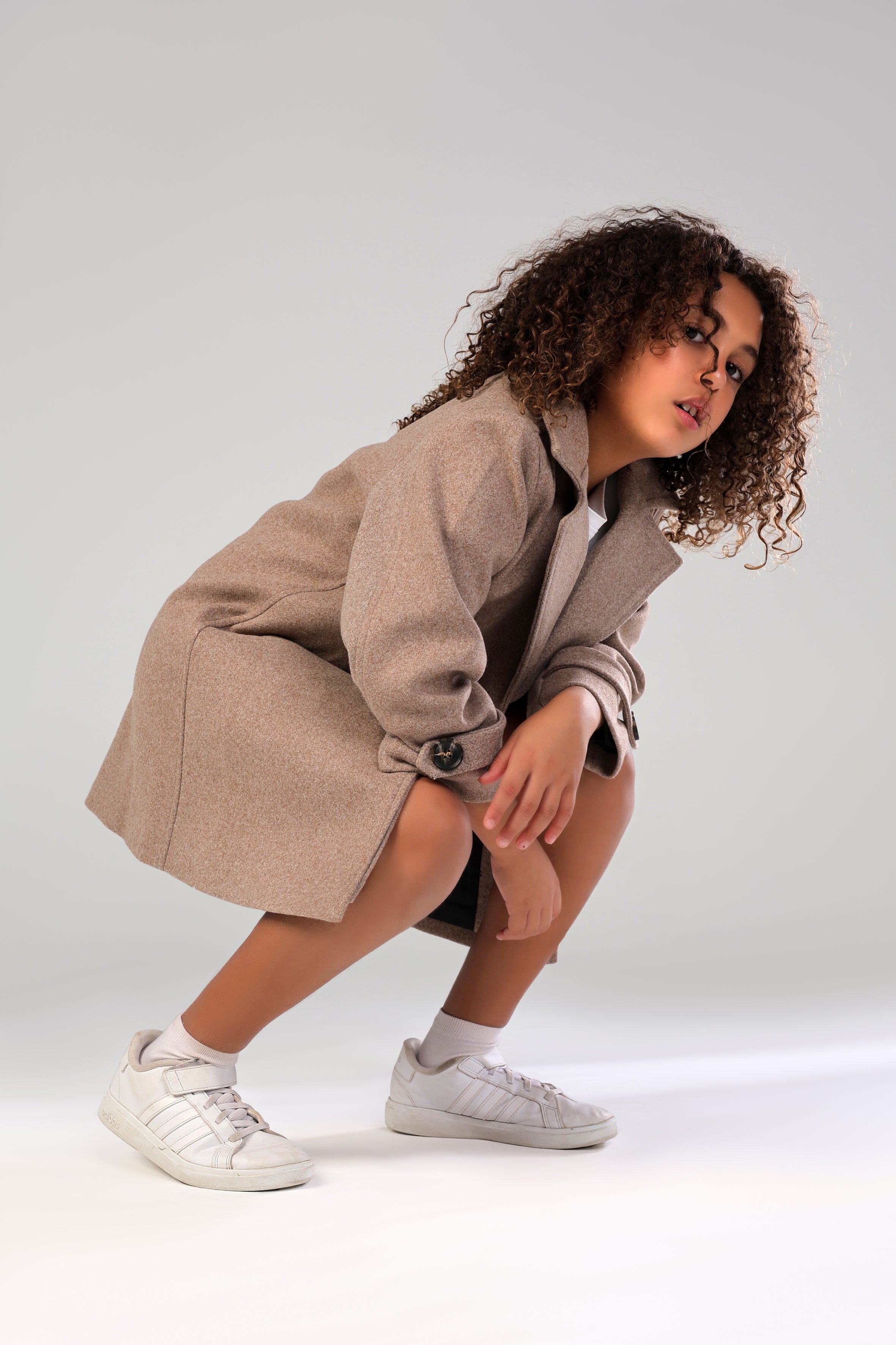 The Little Editor Coat - Latte (Girl)