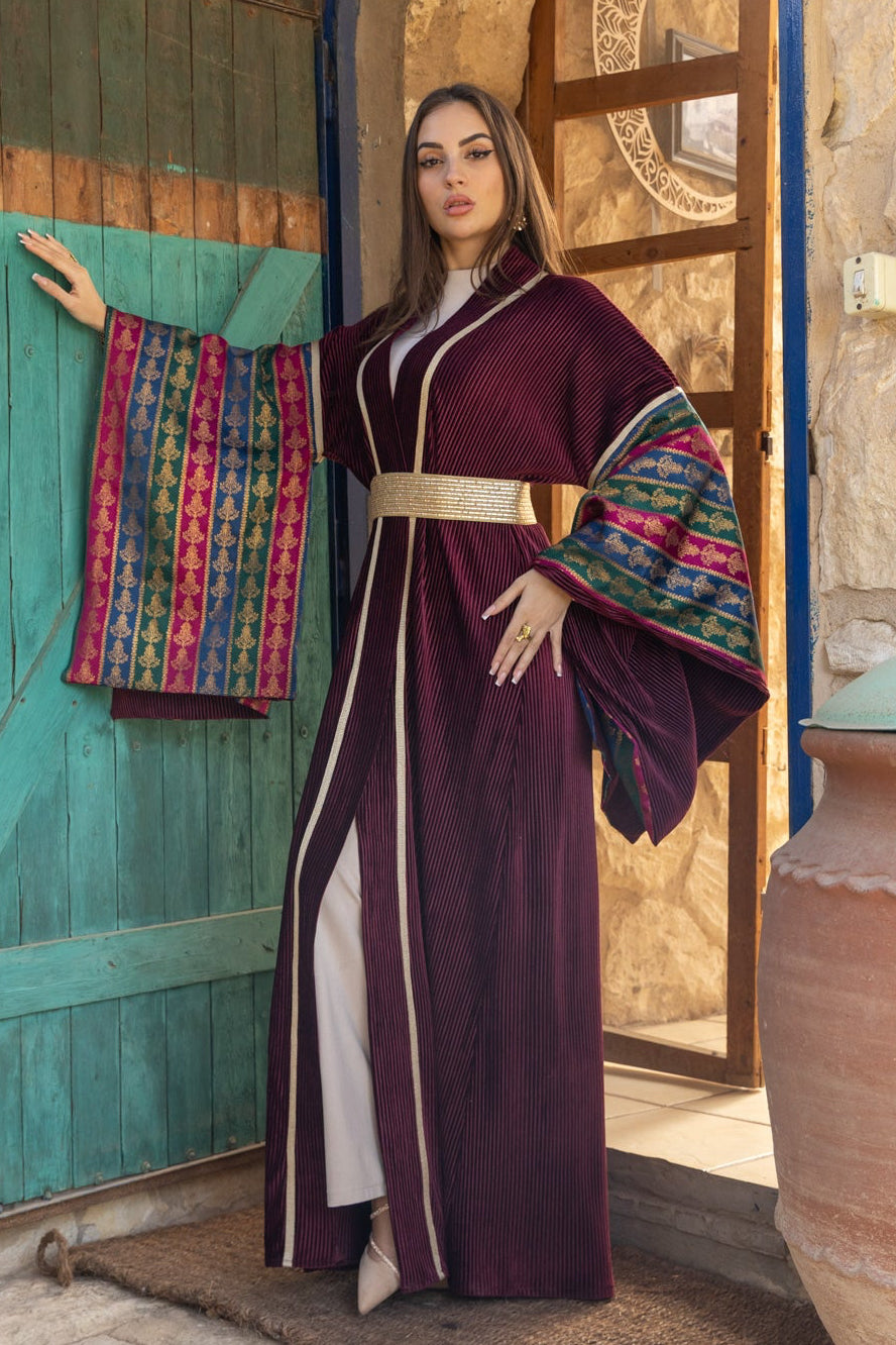 Jawhara Kaftan - Burgundy