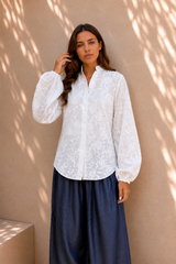 Blanc Fleur Embroidered Shirt