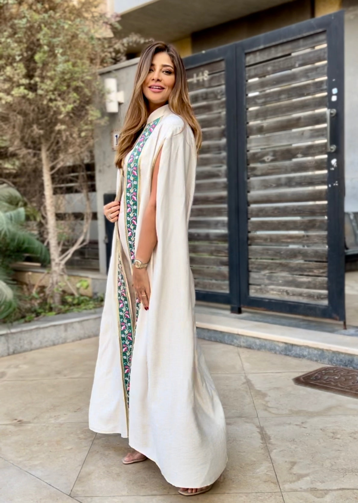 Bushra Beige Kaftan