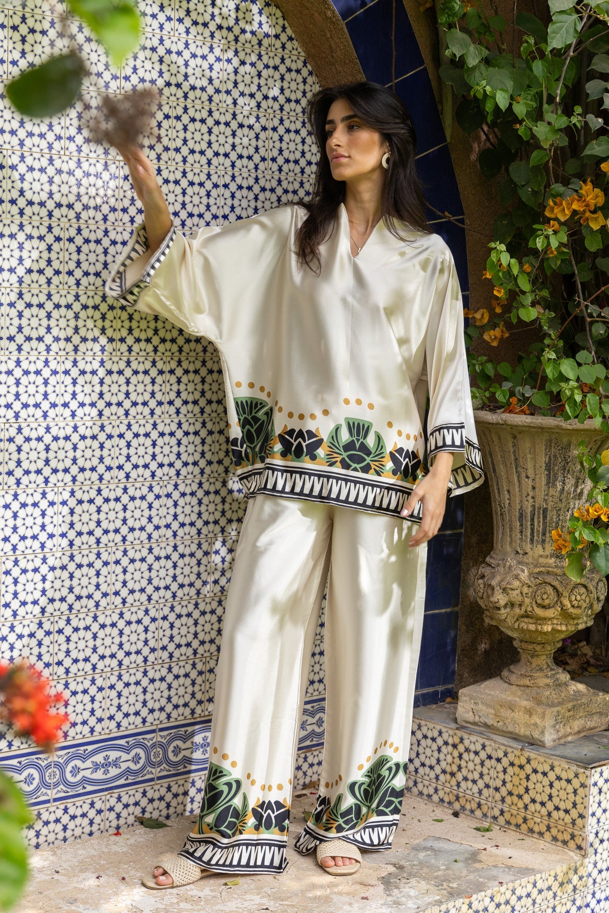 Palm Satin Set