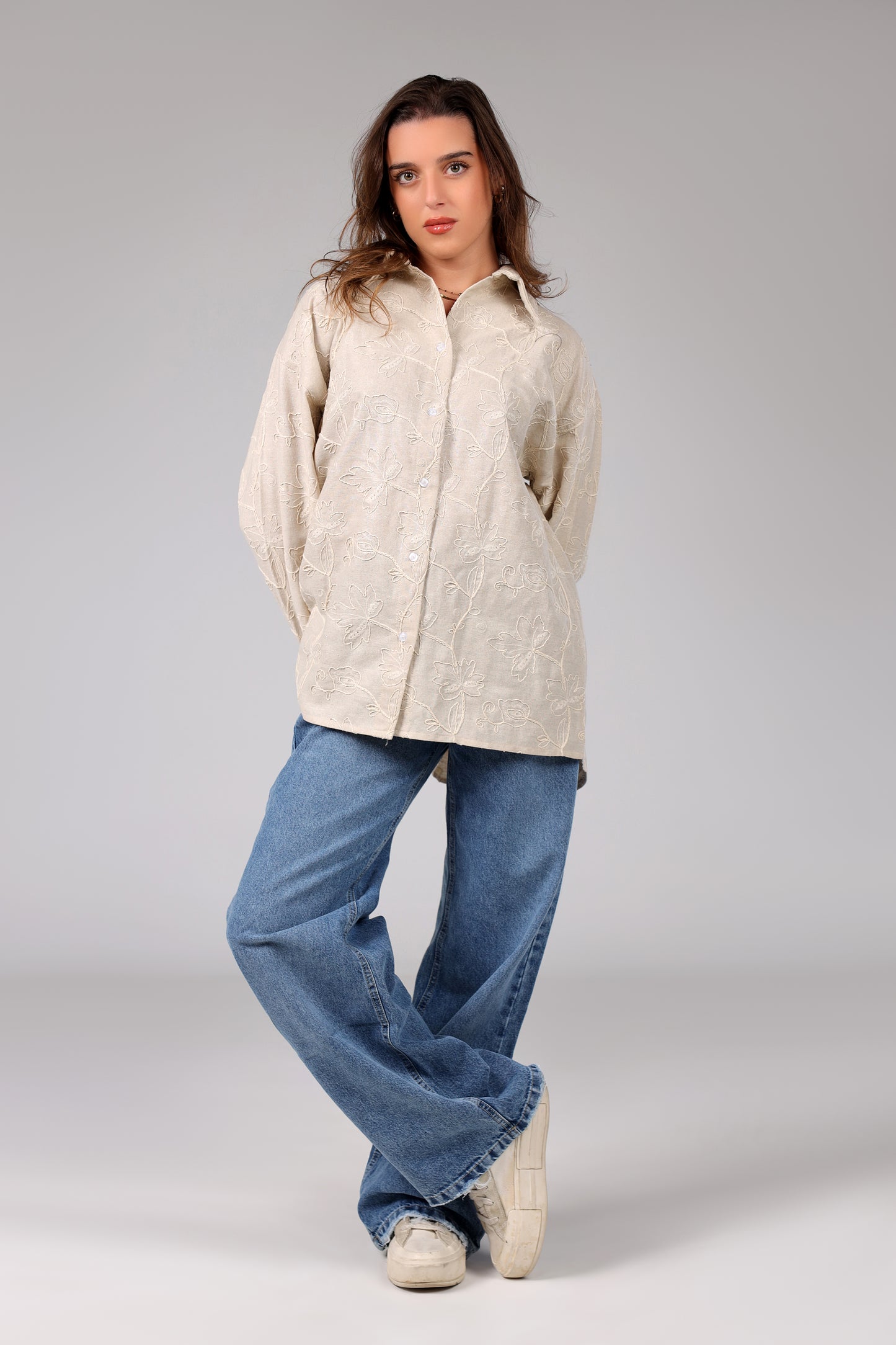 The Linen Grace Shirt - Beige