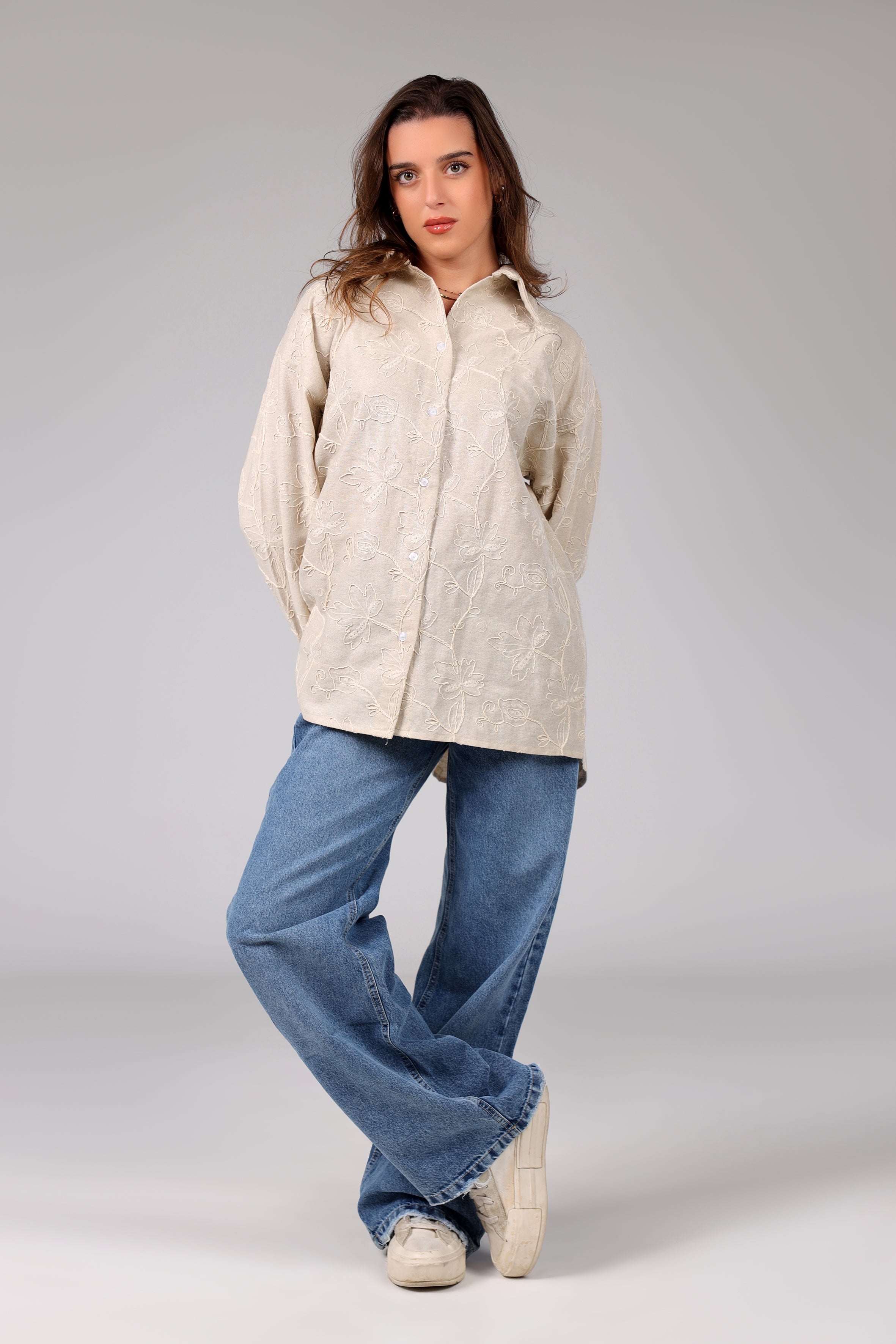 The Linen Grace Shirt - Beige