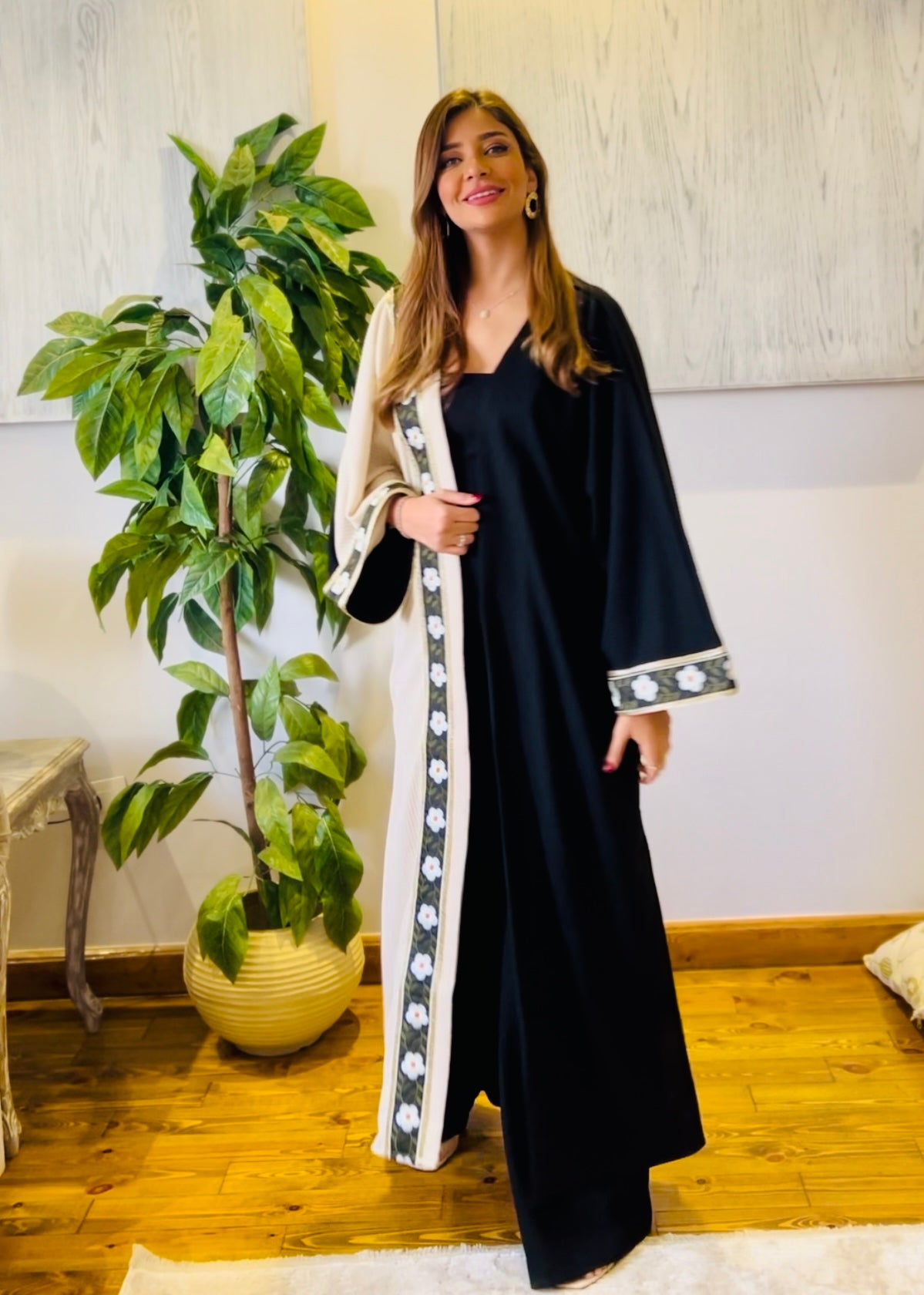 Nojoom Black Kaftan