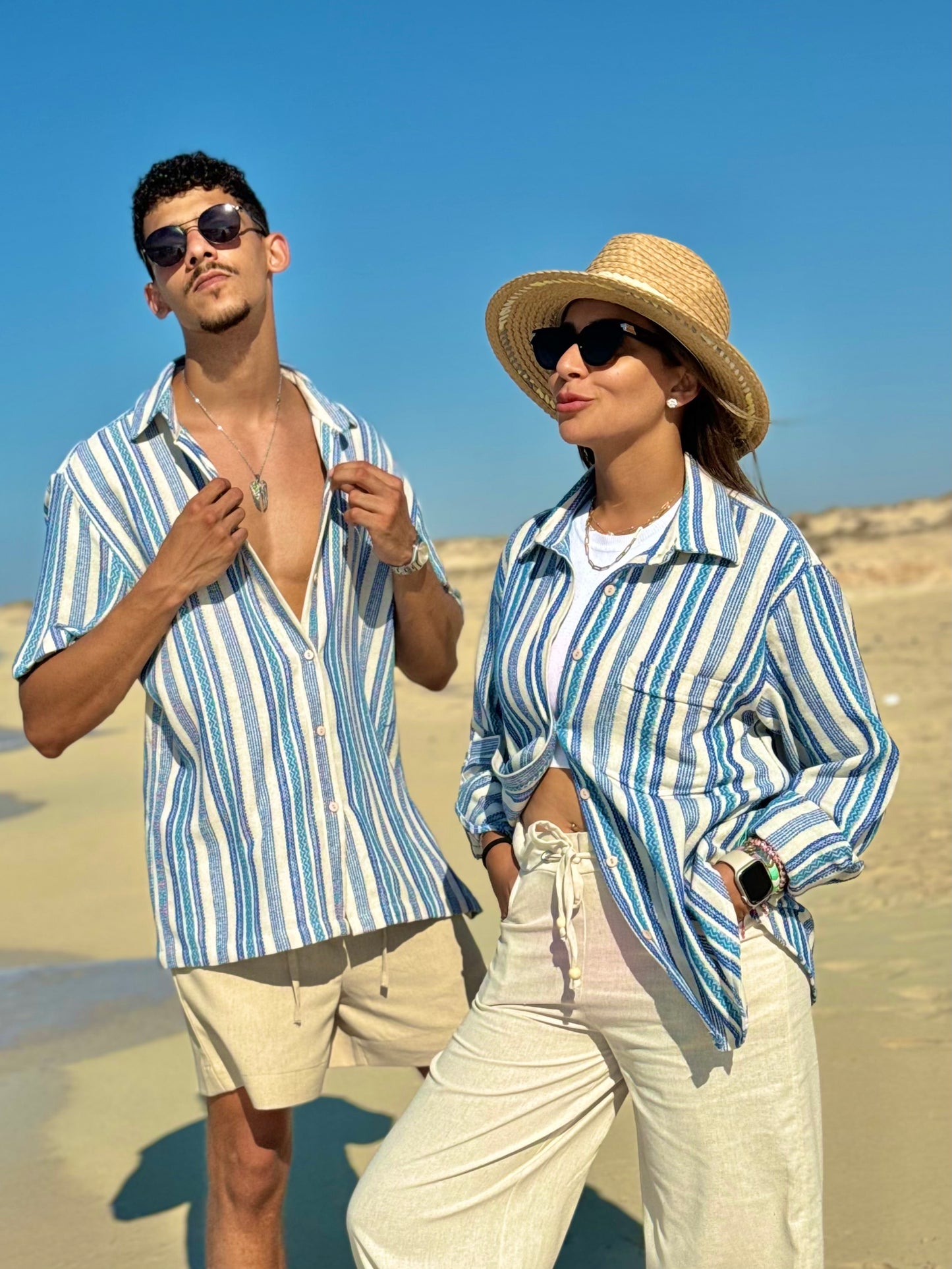 Blue Striped Linen Shirt