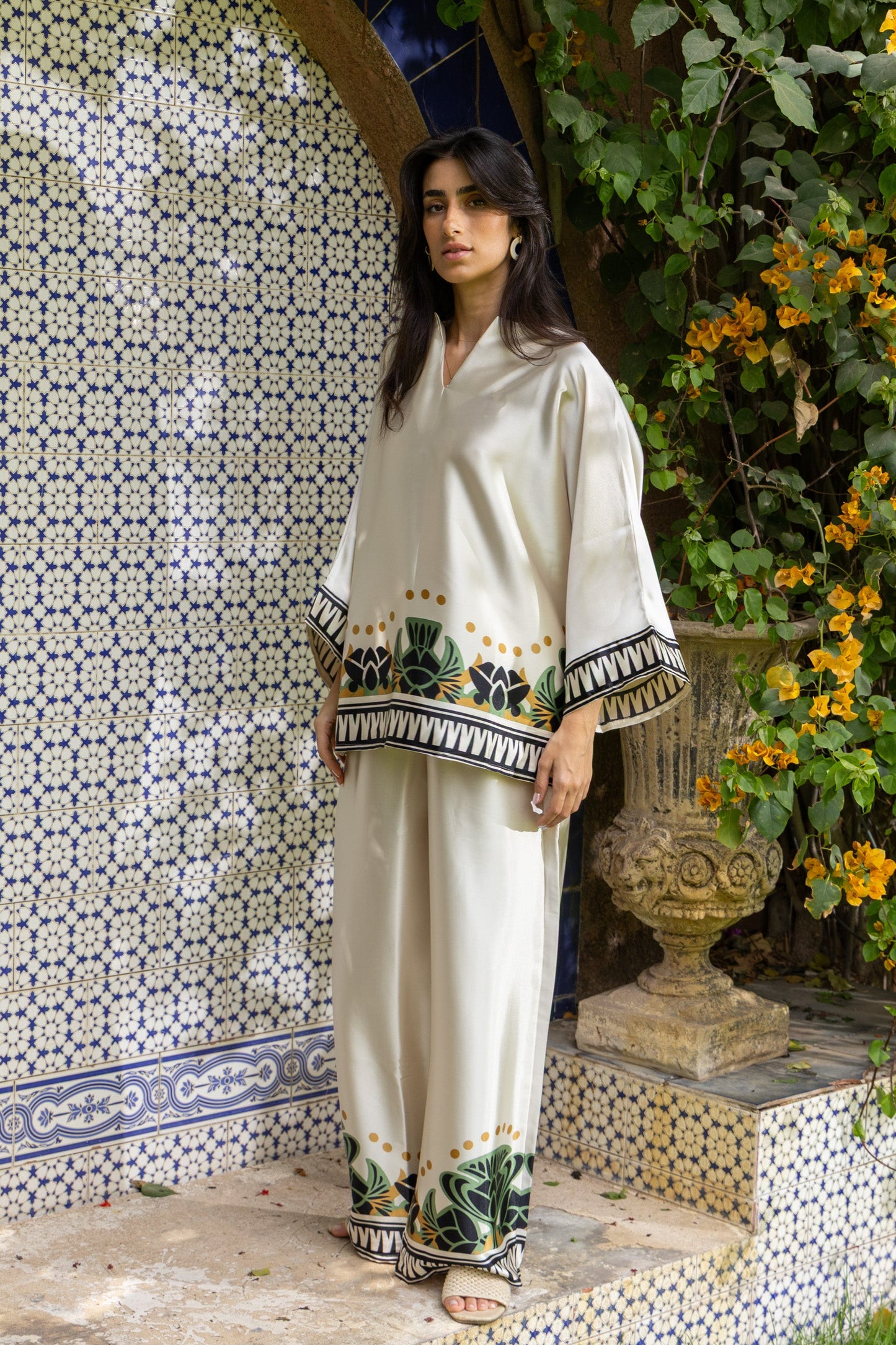 Palm Satin Set
