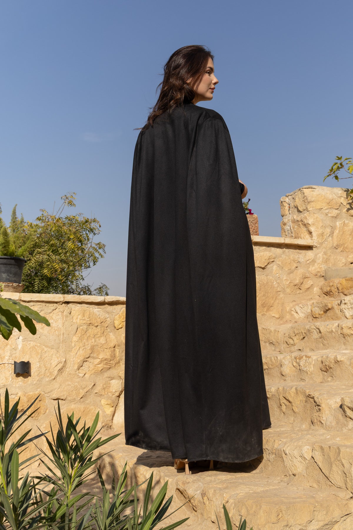 Kanz Cape Kaftan - Black