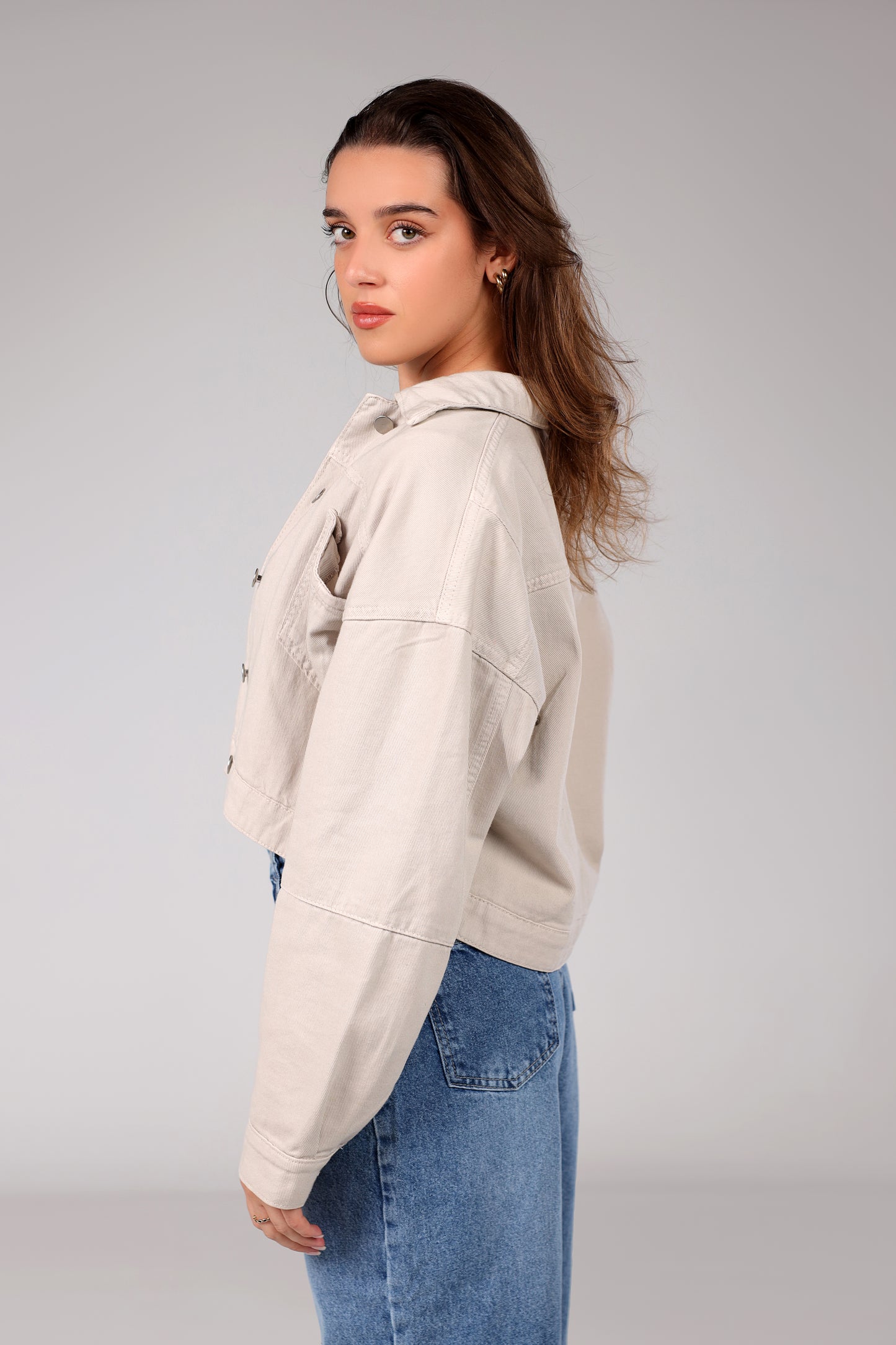 City Crop Jacket - Beige