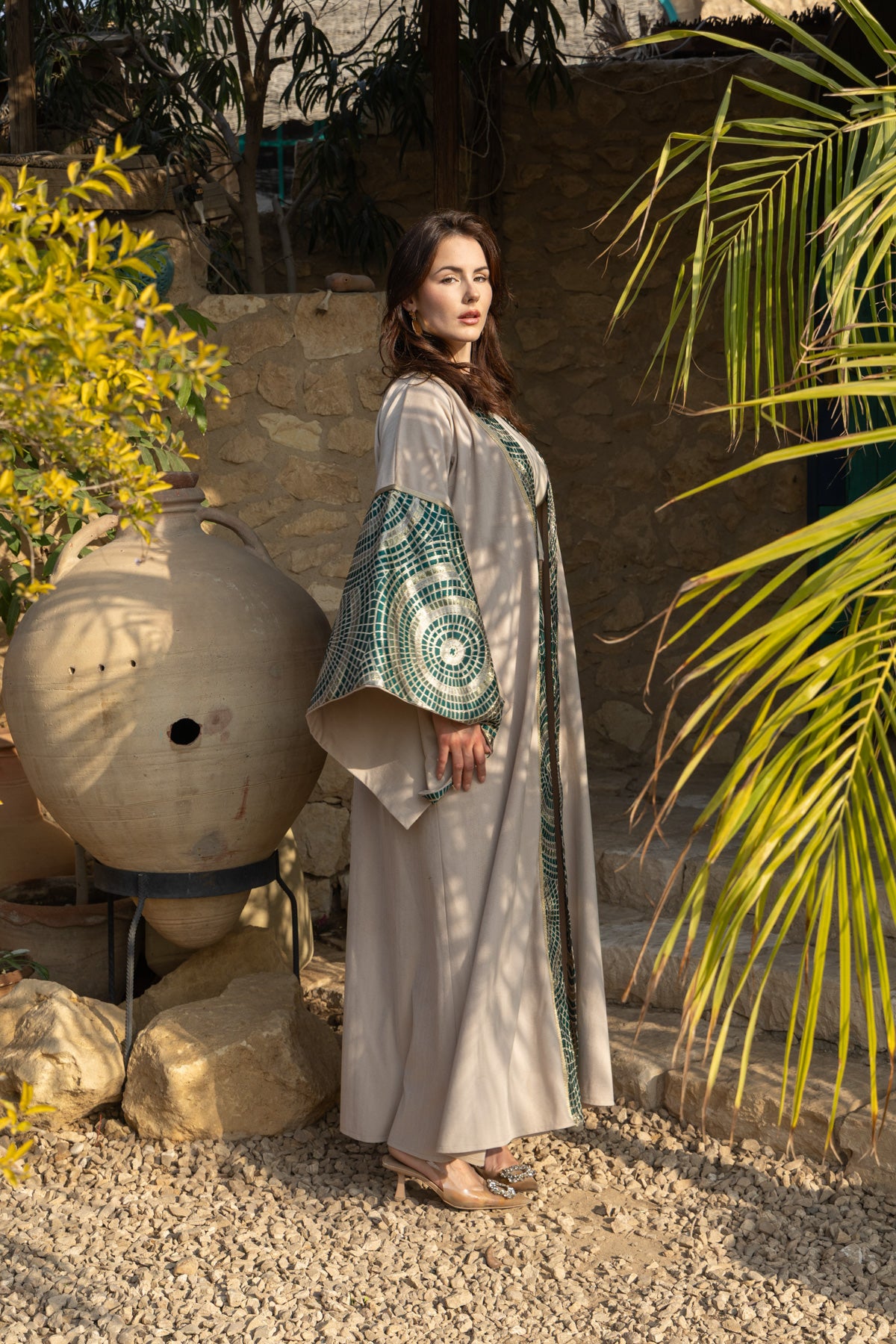 Qamar Kaftan - Emerald Green