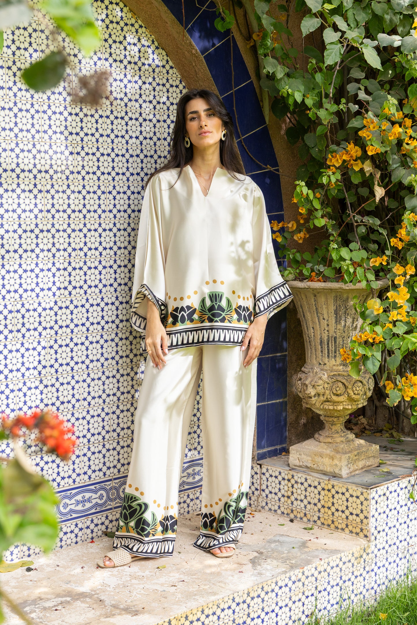 Palm Satin Set