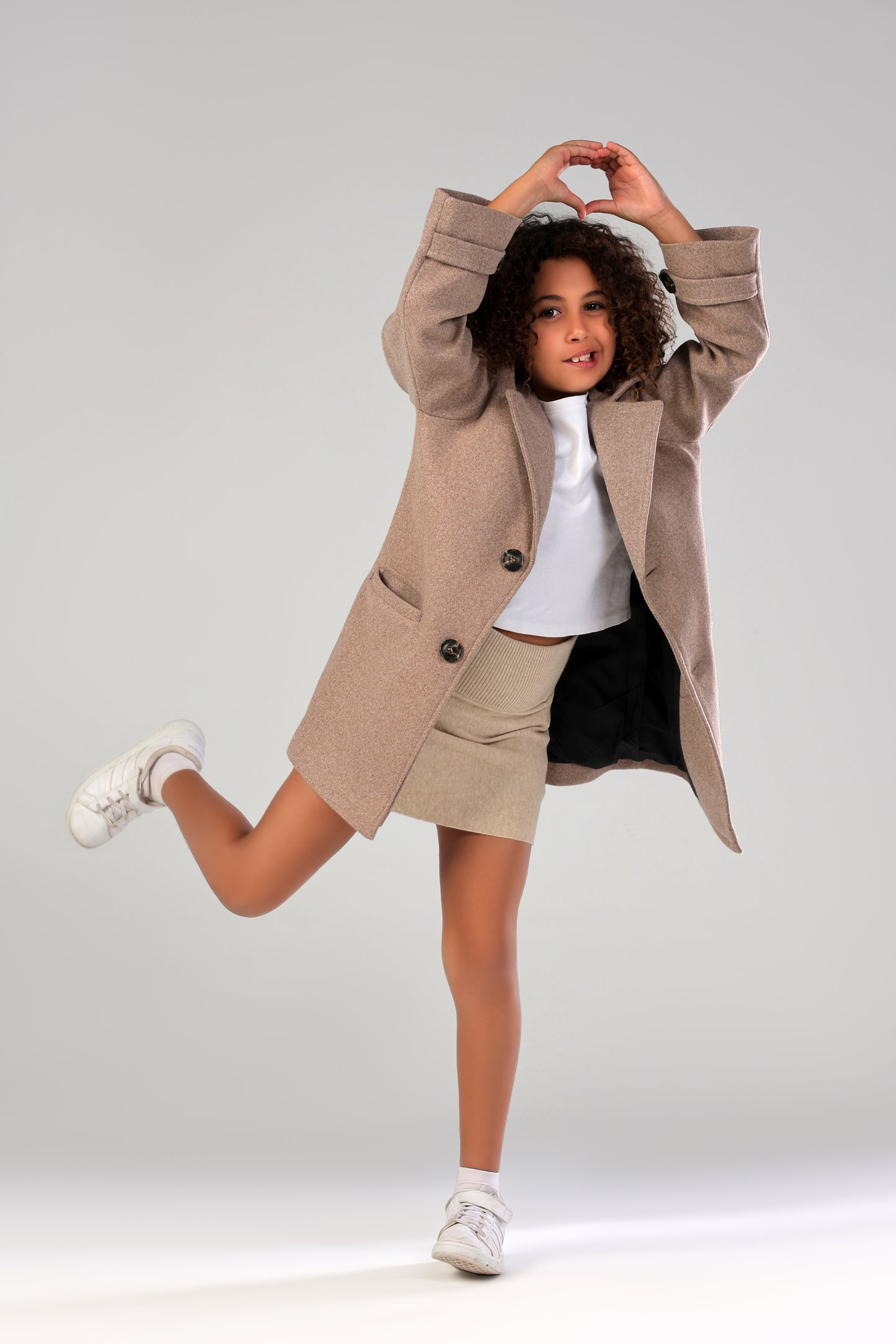 The Little Editor Coat - Latte (Girl)