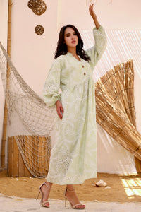 Isla Embroidered Dress – Mint Green