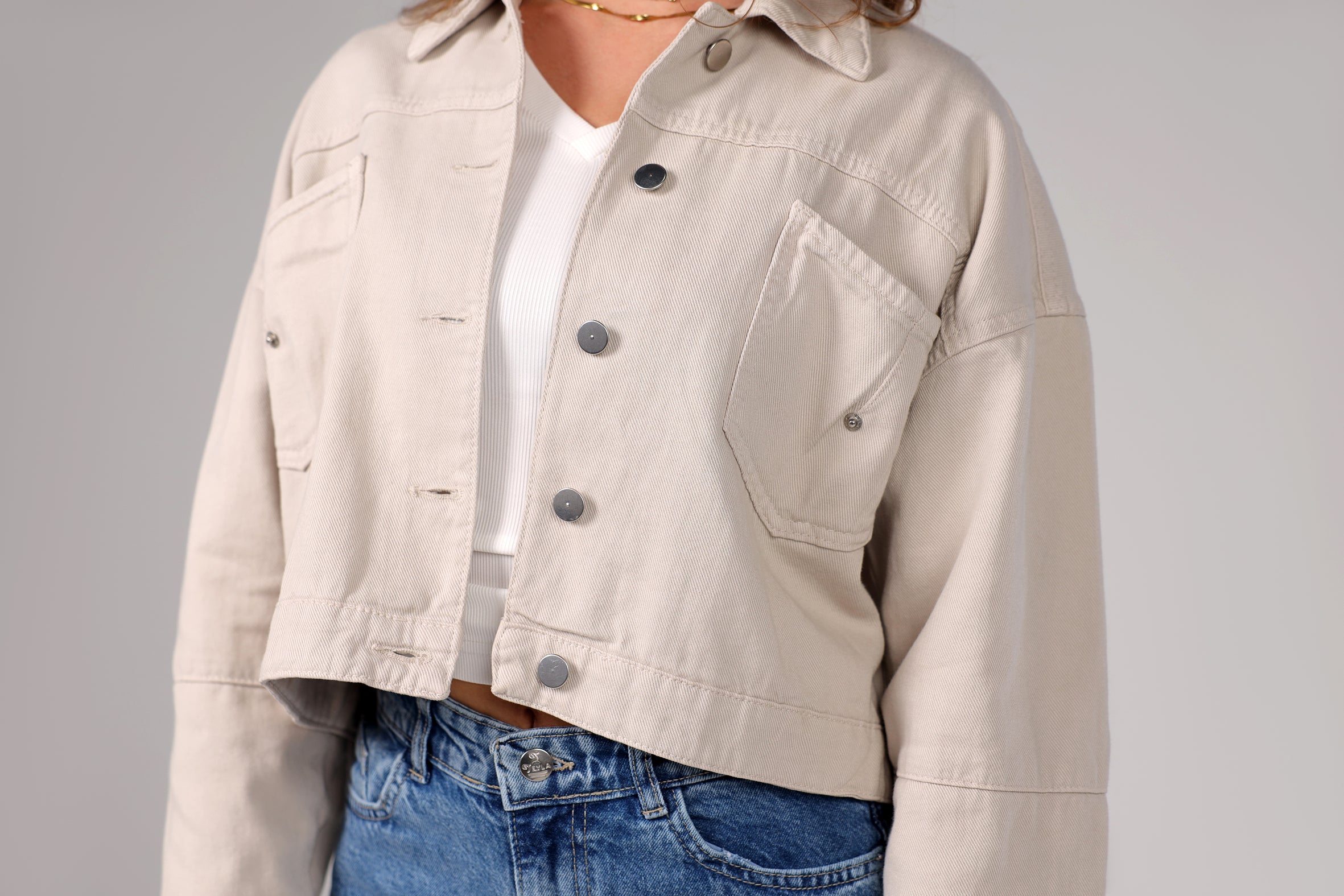 City Crop Jacket - Beige