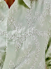 Skyline Embroidery Shirt - Mint