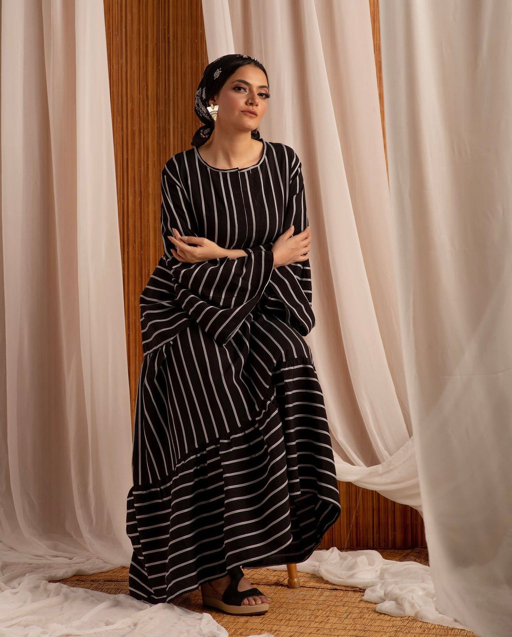 Black Stripes Layers Dress