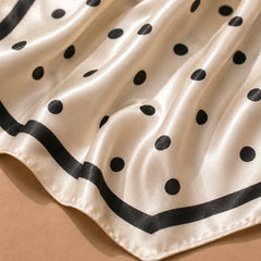 Ivory Dot Silky Scarf (Rectangular)