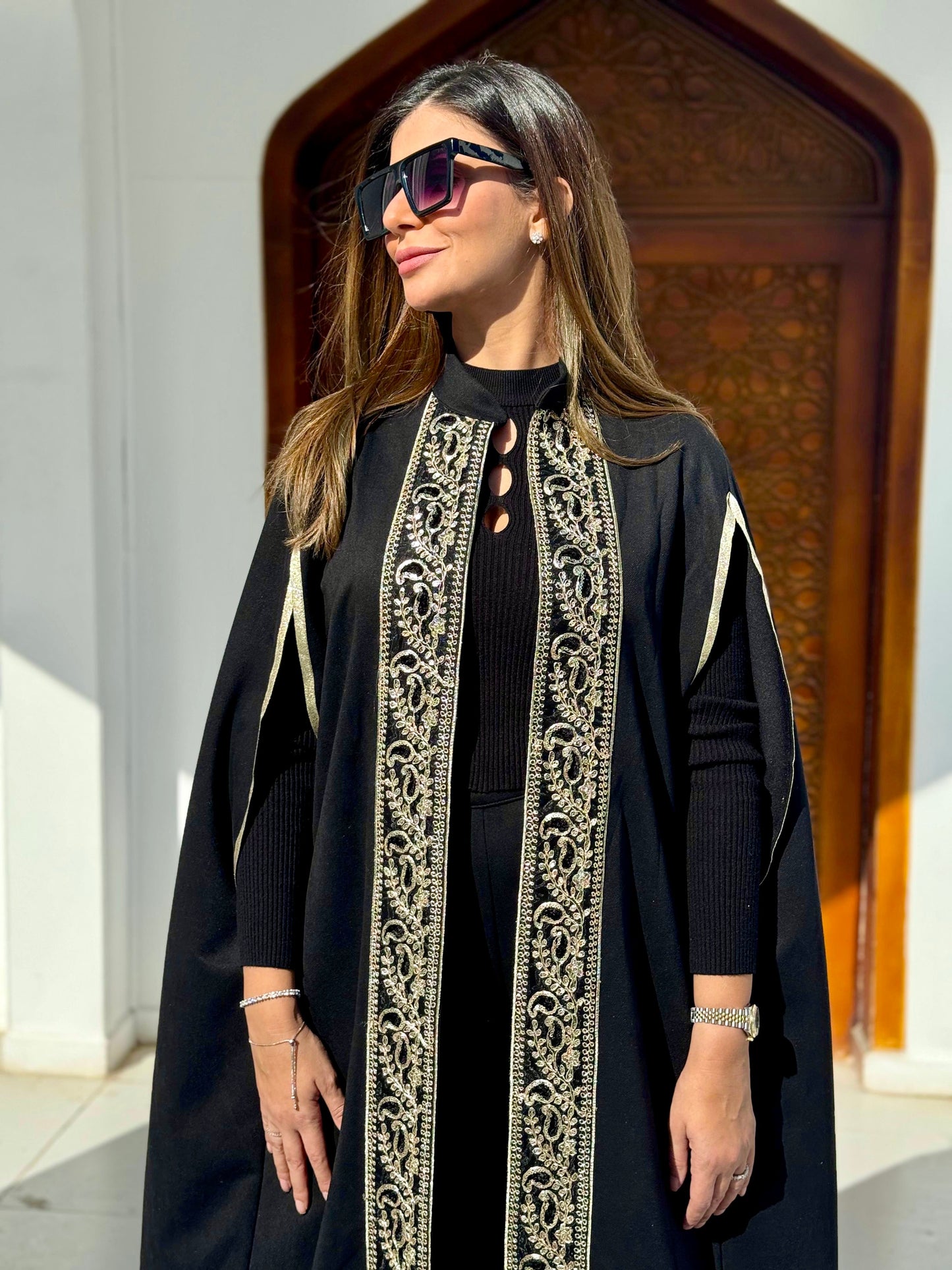 Kanz Cape Kaftan - Black