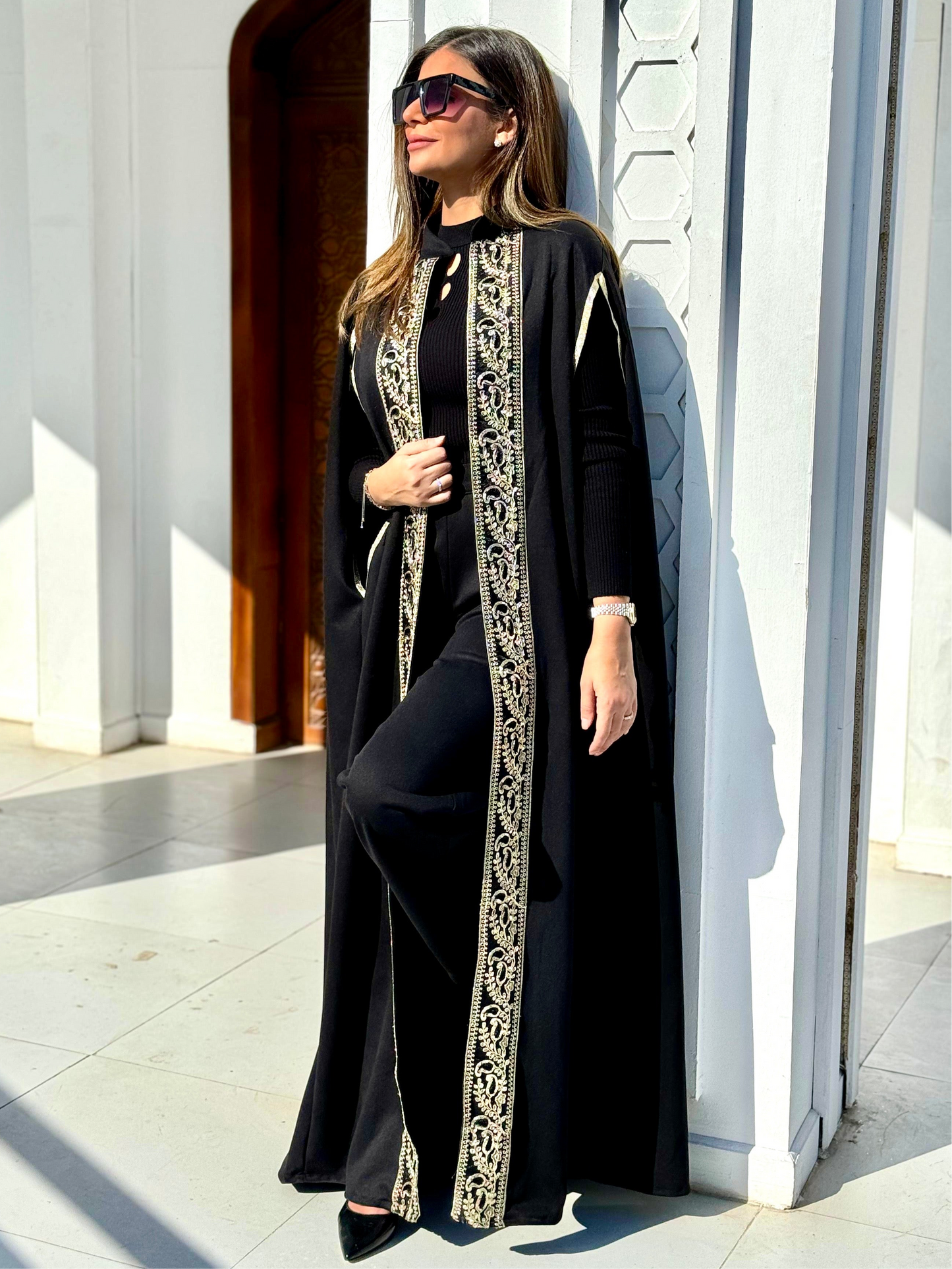 Kanz Cape Kaftan - Black