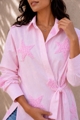Pink Starlit Wrap Shirt