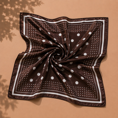 Mocha Dot Silky Scarf