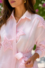 Pink Starlit Wrap Shirt