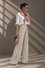 The Aria Wrap Pants - Latte