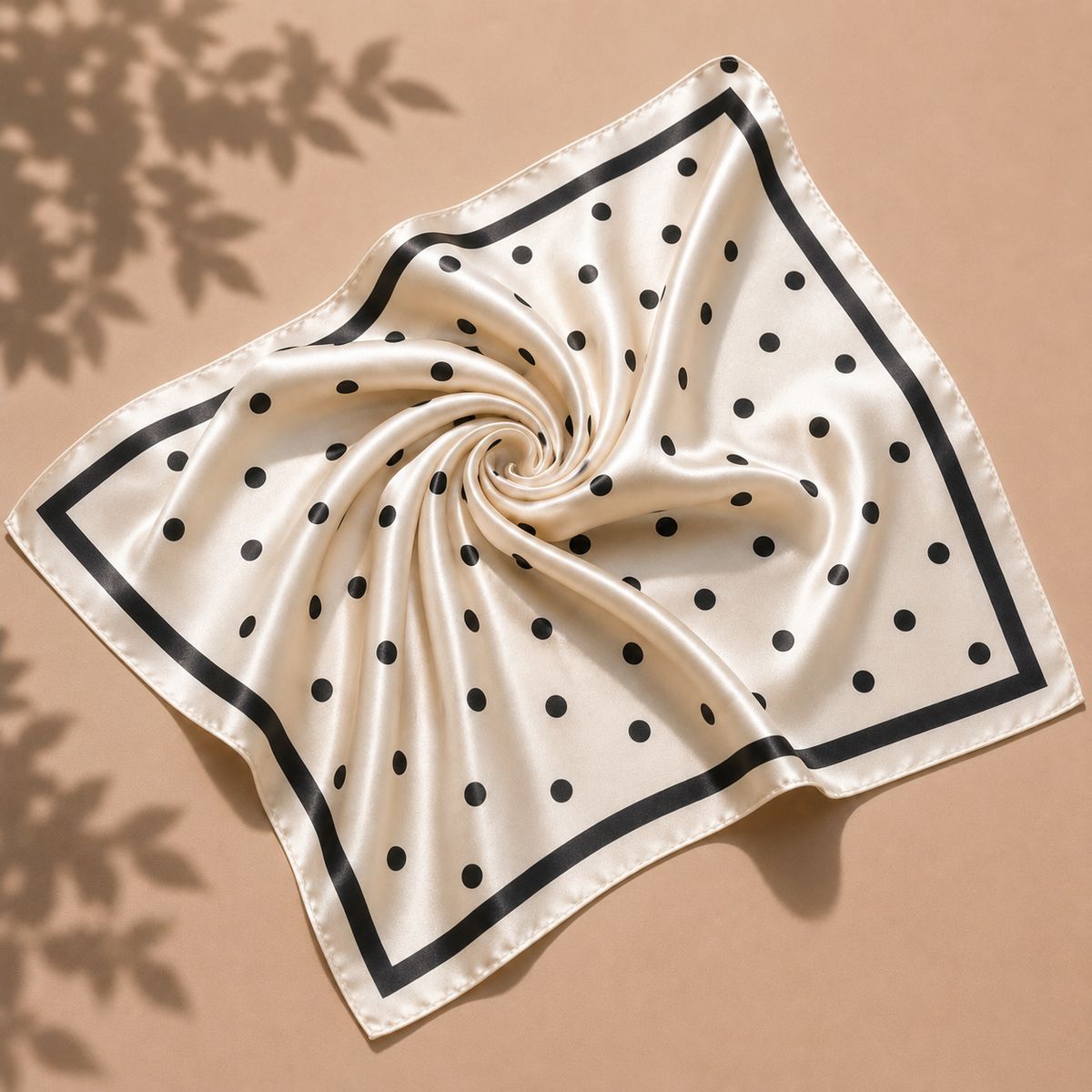 Ivory Dot Silky Scarf