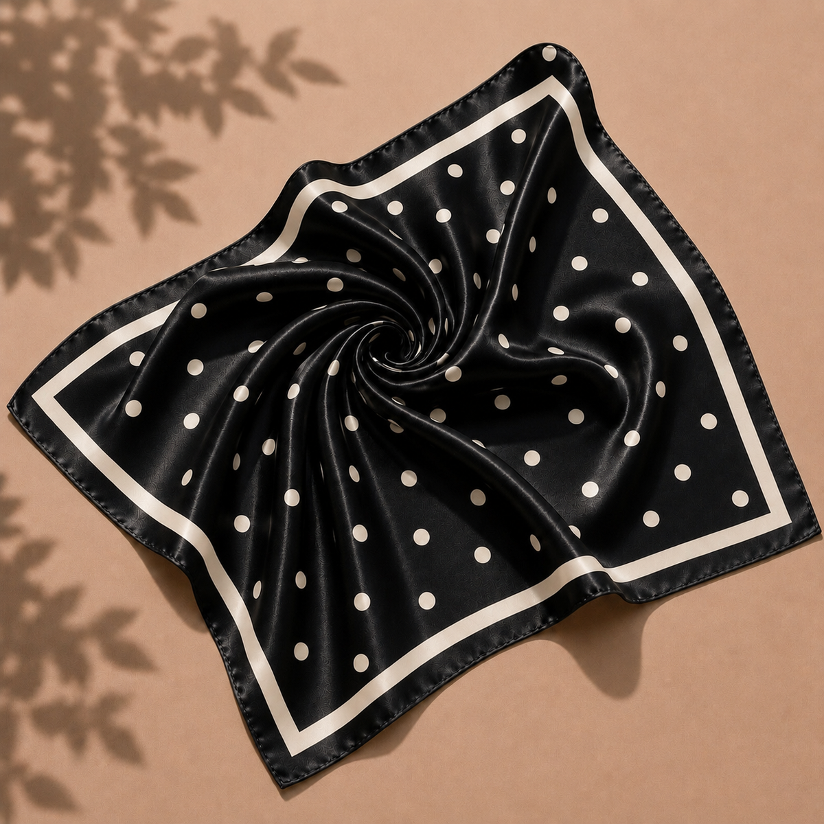 Noir Dot Silky Scarf