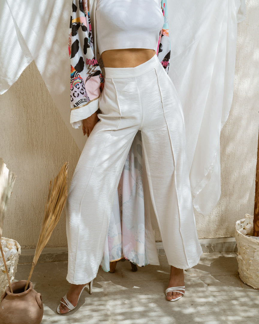 White Wide Leg Pants