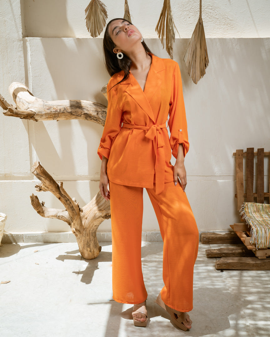 Orange Linen Set