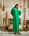 Green Linen Medi Dress