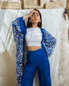 Royal Blue Floral Kimono