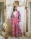 Pink Floral Kimono Set