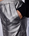 Cargo Leather Pants - SILVER